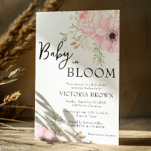 Baby in Bloom Baby shower Invitation