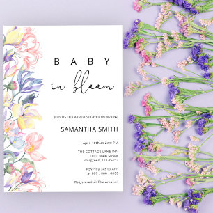 Baby in bloom Baby shower Invitation Kaart