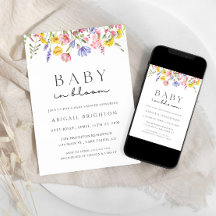 Baby in Bloom Baby shower Invitation