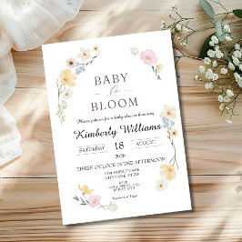 Baby in Bloom Baby shower Invitation Kaart