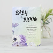 Baby in Bloom Baby shower Invitation Kaart (Staand voorkant)
