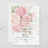 Baby in bloom | baby shower invitation template (Devant)