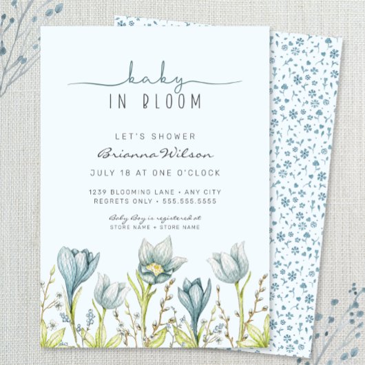 Baby in Bloom baby shower Kaart