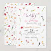 Baby in Bloom Baby shower Kaart (Voorkant / Achterkant)