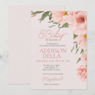Baby In Bloom Baby shower Lente zomer bloemen Kaart
