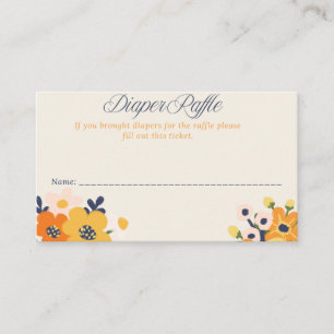 Baby in Bloom Baby shower Luier Raffle kaarten Visitekaartje