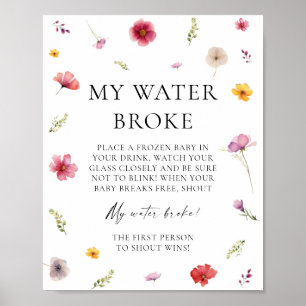 Baby in Bloom Baby Shower Mijn Vlies Gebroken Spel Poster