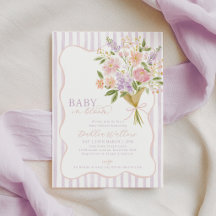 Baby in Bloom Baby Shower Paars Roze Bloemmotief