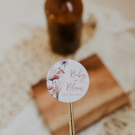 Baby in Bloom Baby shower Ronde Sticker