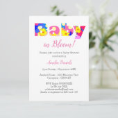 Baby in Bloom Baby shower rose Invitation (Debout devant)
