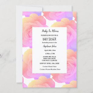 Baby In Bloom Baby Shower Roze Roos Bloemige Aange Kaart