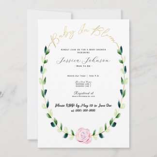 Baby in Bloom - Baby shower - Save the Date