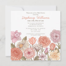 Baby in Bloom Baby Shower uitnodiging 