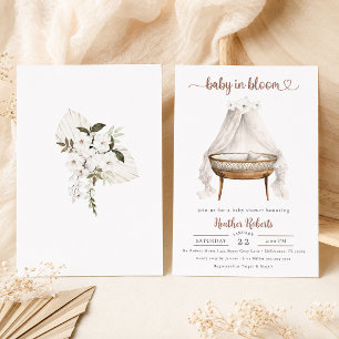 Baby in Bloom Baby Shower Uitnodiging Boho Neutraa