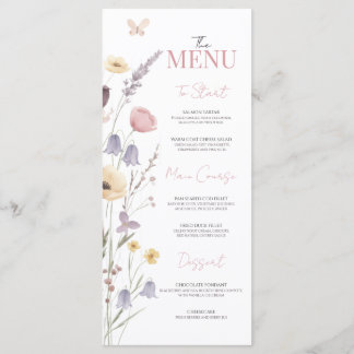 Baby in Bloom Baby Shower Wilde Bloemen Menu