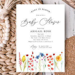 Baby in Bloom Baby shower Wildflower Meadow Border Kaart