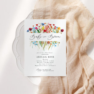 Baby in Bloom Baby shower Wildflower Meadow Kaart