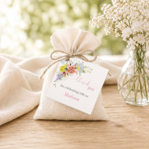 Baby in Bloom bedankingslabels voor feestelijkhede