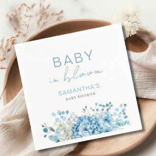 Baby In Bloom Blauwe Bloemige Jongens Baby Shower  Servet