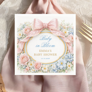 Baby in Bloom Bloem Roze Strik Meisje Baby Borrel Servet