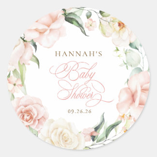 Baby in Bloom Bloemen Baby Shower Ronde Sticker