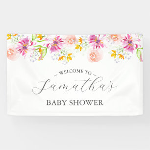 Baby in Bloom Bloemen Baby shower Welkomstbord Spandoek