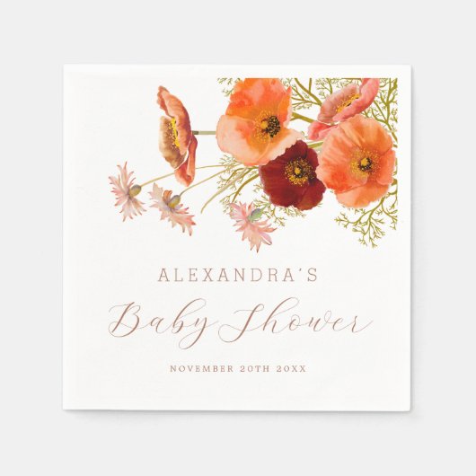 Baby in Bloom Bloemen Herfst Baby shower Custom Servet (Voorkant)