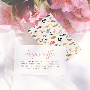 Baby in Bloom Bloemen Meisje Baby shower Informatiekaartje