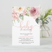 Baby in Bloom Bloemen Meisje Baby shower Kaart (Staand voorkant)