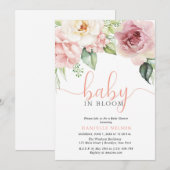 Baby in Bloom Bloemen Meisje Baby shower Kaart (Voorkant / Achterkant)