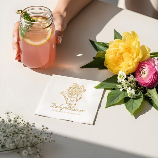 Baby in Bloom Bloemen Watering Can Baby shower Folie Servetten