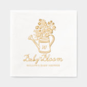Baby in Bloom Bloemen Watering Can Baby shower Folie Servetten (Voorkant)