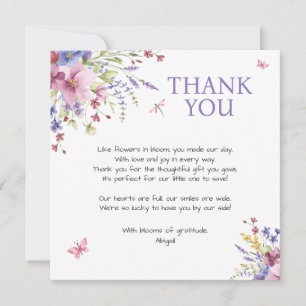 BABY IN BLOOM BLOEMEN WILDE BLOEMEN BABY SHOWER BEDANKKAART