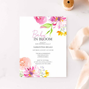 Baby In Bloom Bloemenaquarel Douchegel Kaart