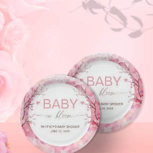 Baby in Bloom Bloemige Kersenbloesem Papieren Bord
