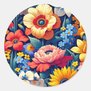 Baby in Bloom Bloemrijke Wijnstokblad Baby Shower Ronde Sticker