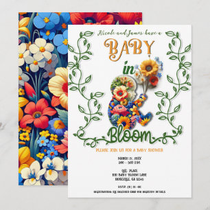 Baby in Bloom Bloemrijke Wingerdblad Baby Shower Kaart