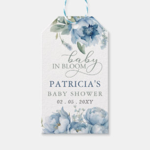 Baby in Bloom Blue Floral Boy Baby shower Cadeaulabel