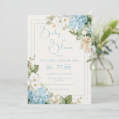 Baby in Bloom Blue Hydrangea Shower Invitation (Debout devant)