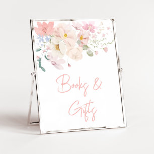 Baby in Bloom Blush Roze Bloemen Boeken en Geschen Poster