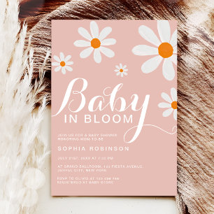 Baby in Bloom Blush Roze Meisjesachtige Daisy Fees Kaart