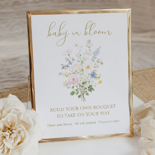 Baby in Bloom Boeket Bar Baby Shower Poster
