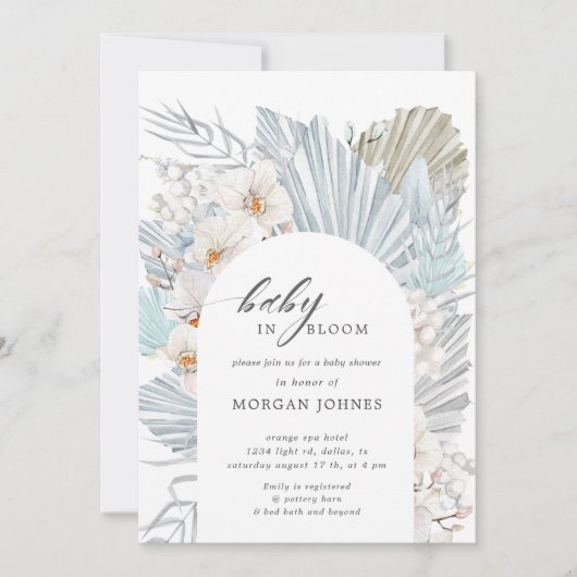 baby in bloom bohemian floral baby shower nodig (Voorkant)