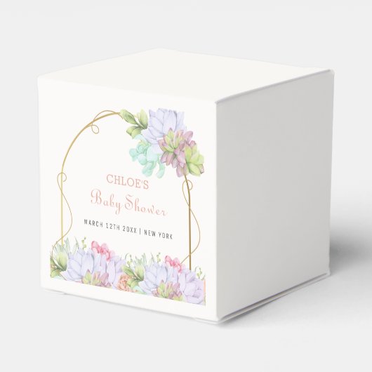 Baby in Bloom Boho Arch Cactus Baby shower Bedankdoosjes (Achterkant)