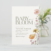 Baby in Bloom Boho Baby shower Invitation (Debout devant)