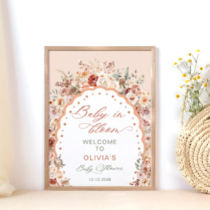 Baby in Bloom Boho Bloemige Baby Shower Welkom Poster