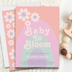 Baby in Bloom Boho Daisy Rainbow Baby shower Kaart