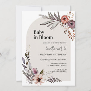 Baby in Bloom Boho Floral Baby shower Kaart