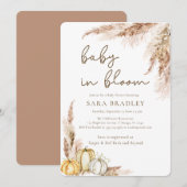 Baby in bloom boho Herfst pampas grass baby shower Kaart (Voorkant / Achterkant)