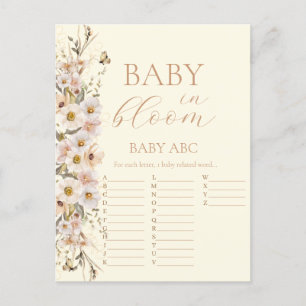 Baby In Bloom Boho Neutrale Baby Shower Spel Briefkaart